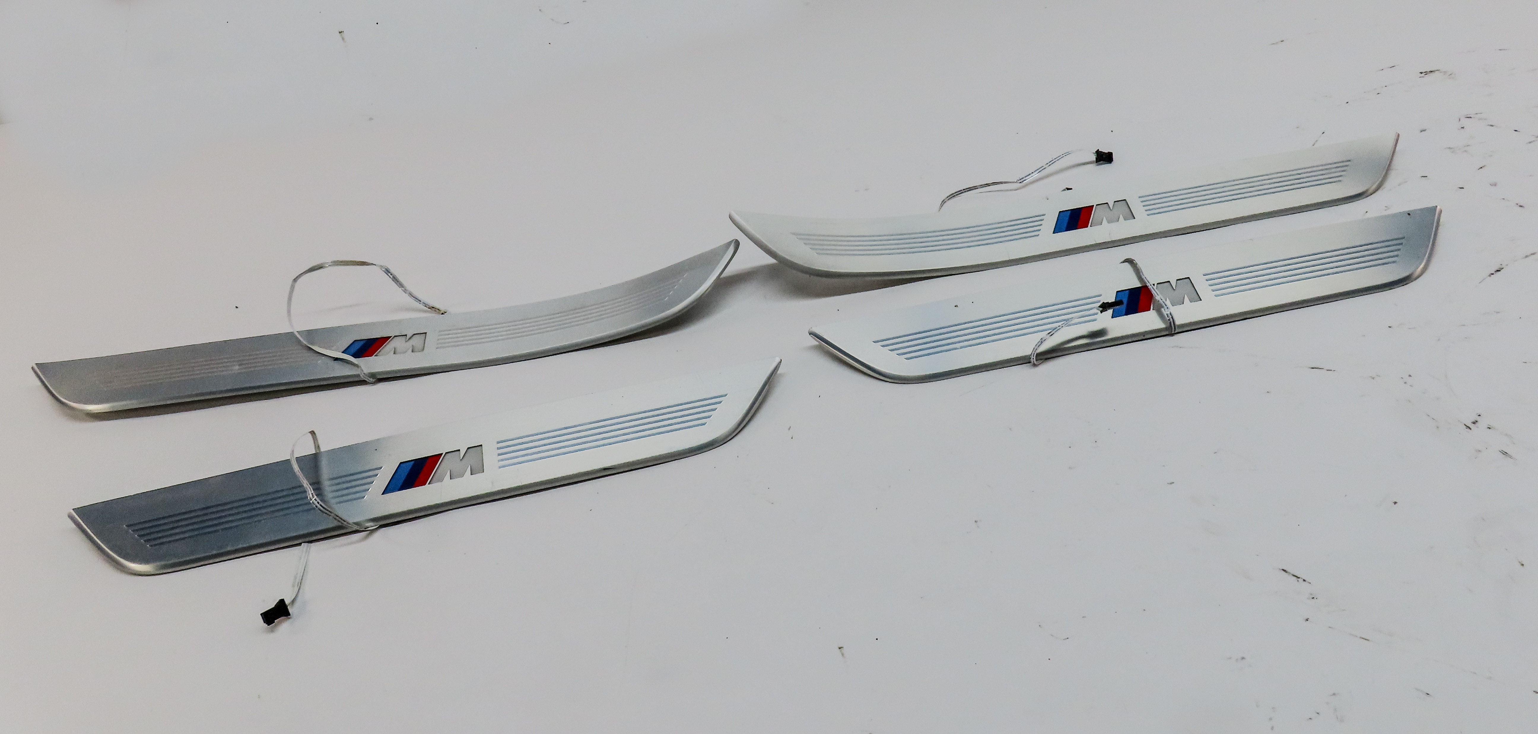 2016 BMW 750i G11 FRONT REAR LEFT RIGHT DOOR ///M SPORT LIGHTED SCUFF PLATE SET4 — exact item pictured